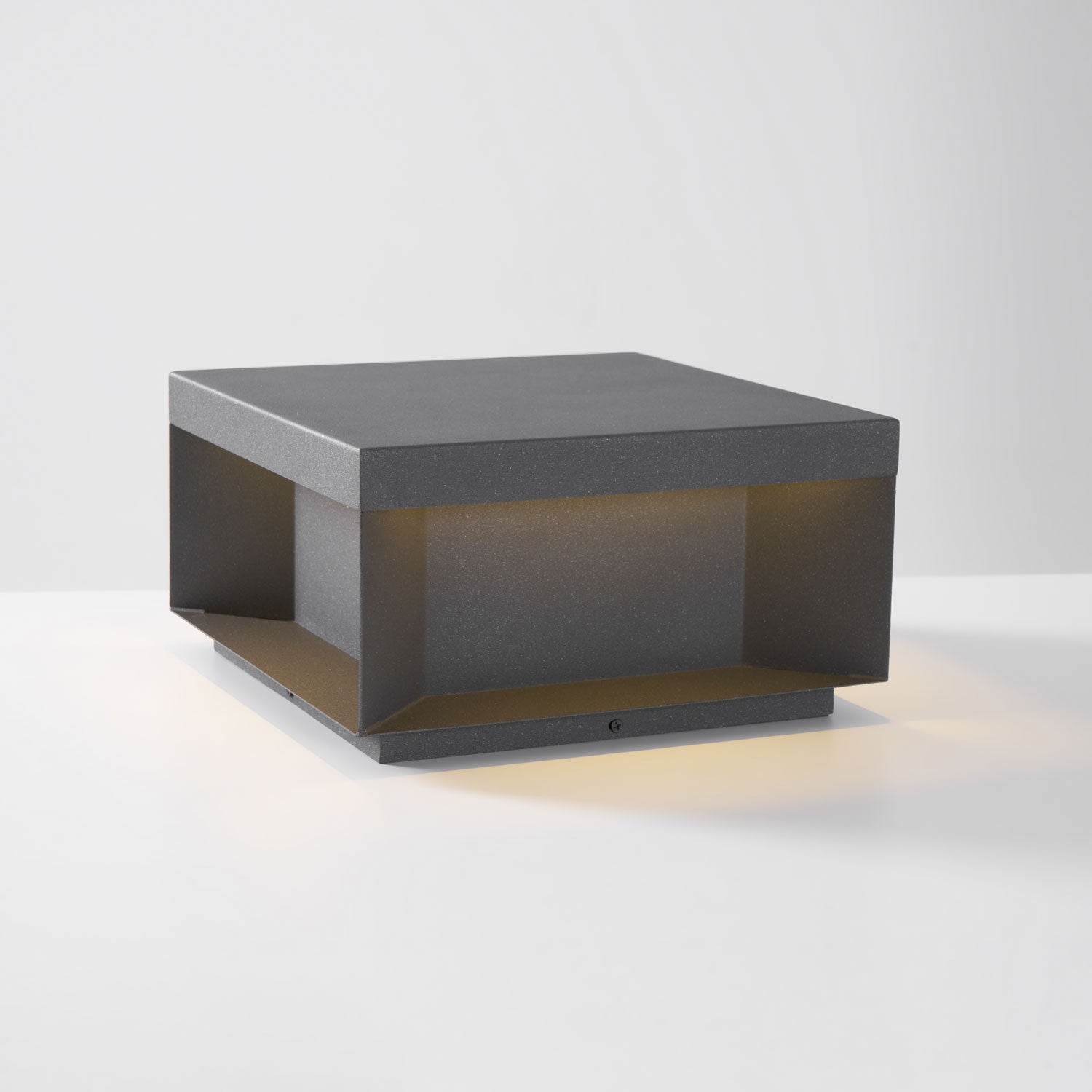 Outdoor Post Light, Black Metal, Frosted Acrylic, LED, IP65