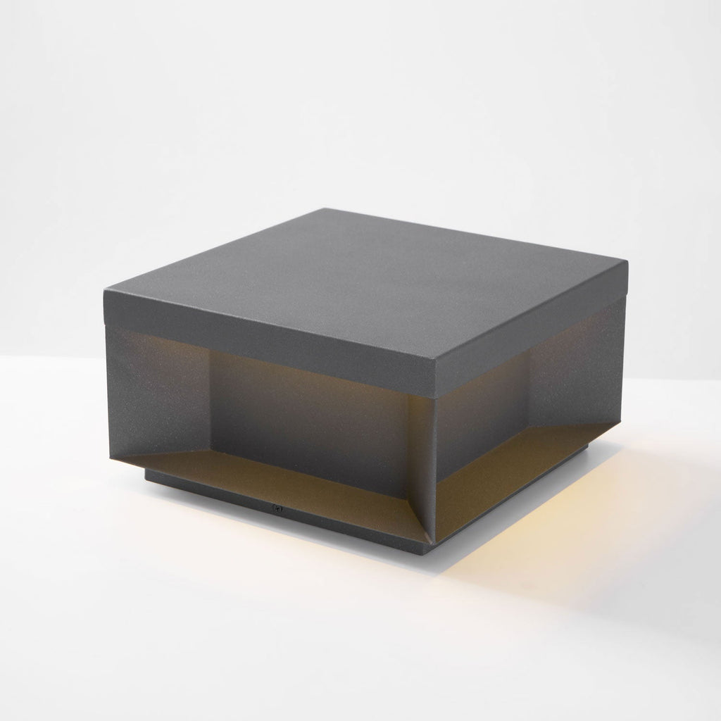 Outdoor Post Light, Black Metal, Frosted Acrylic, LED, IP65