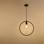 Suspension en fer noir, cadre circulaire ouvert, style nordique minimaliste, 18 pouces