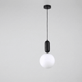 Luminária Suspensa de Vidro Fosco, Design de Globo Preto Fosco, Estilo Nórdico de 12 Polegadas