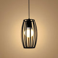 Suspension cage ovale, cadre en fer noir, style nordique industriel
