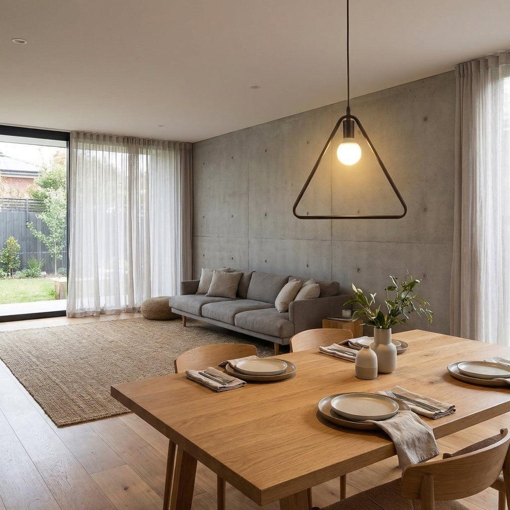 Sort jern trekantet ramme loftslampe, 12-tommer loftsarmatur