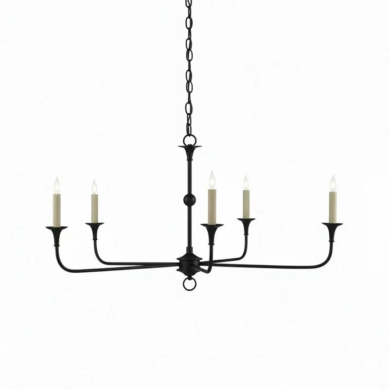Candle chandelier shown in black finish
