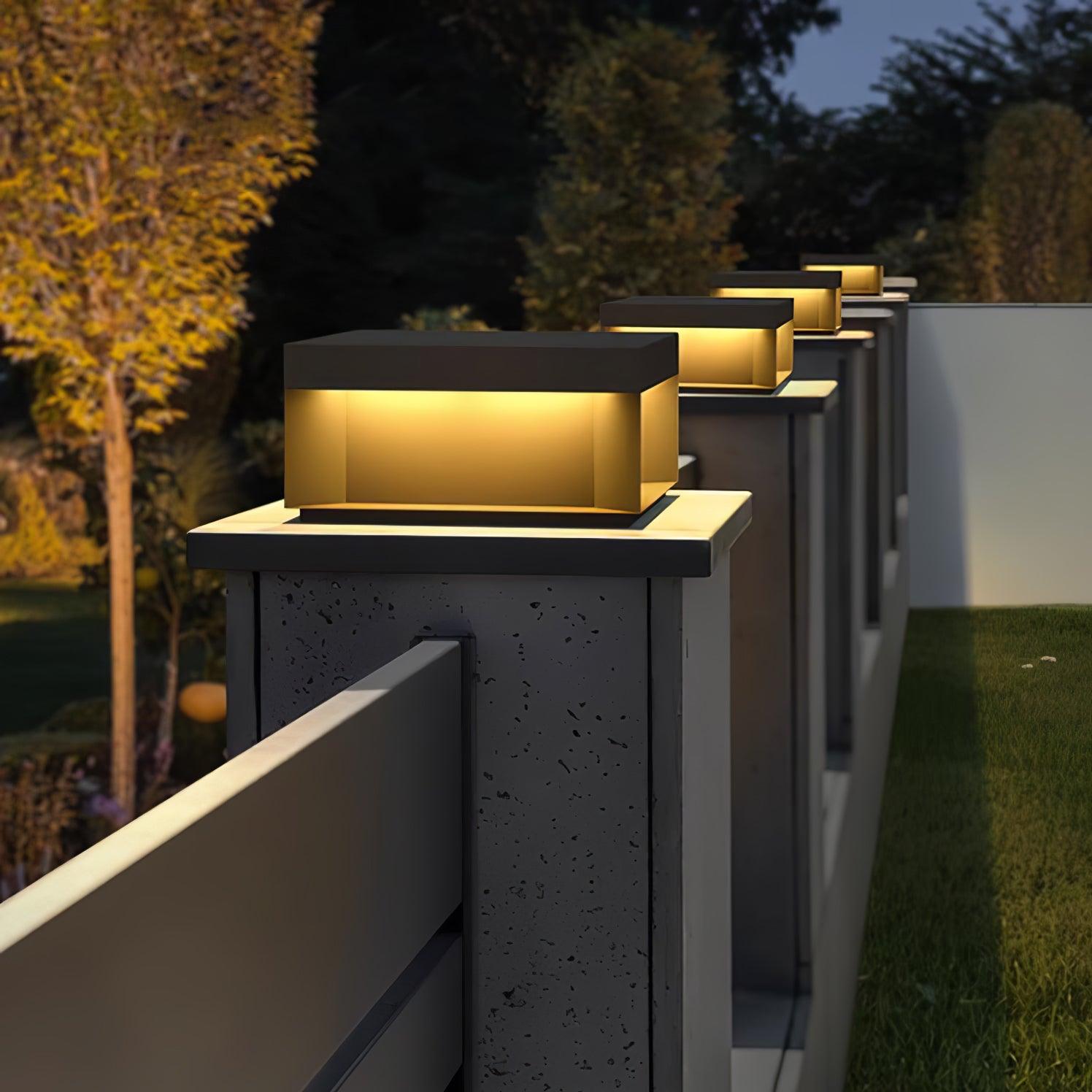 Outdoor Post Light, Black Metal, Frosted Acrylic, LED, IP65