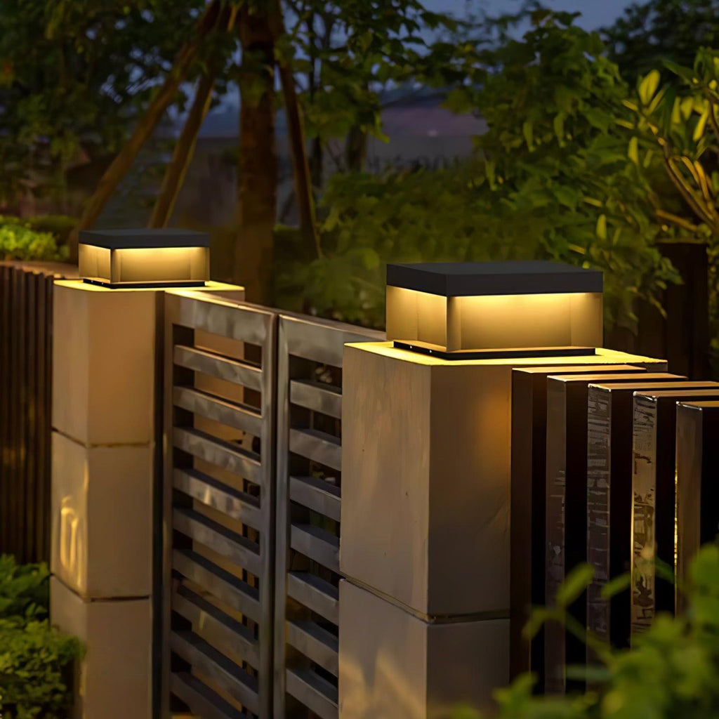 Outdoor Post Light, Black Metal, Frosted Acrylic, LED, IP65