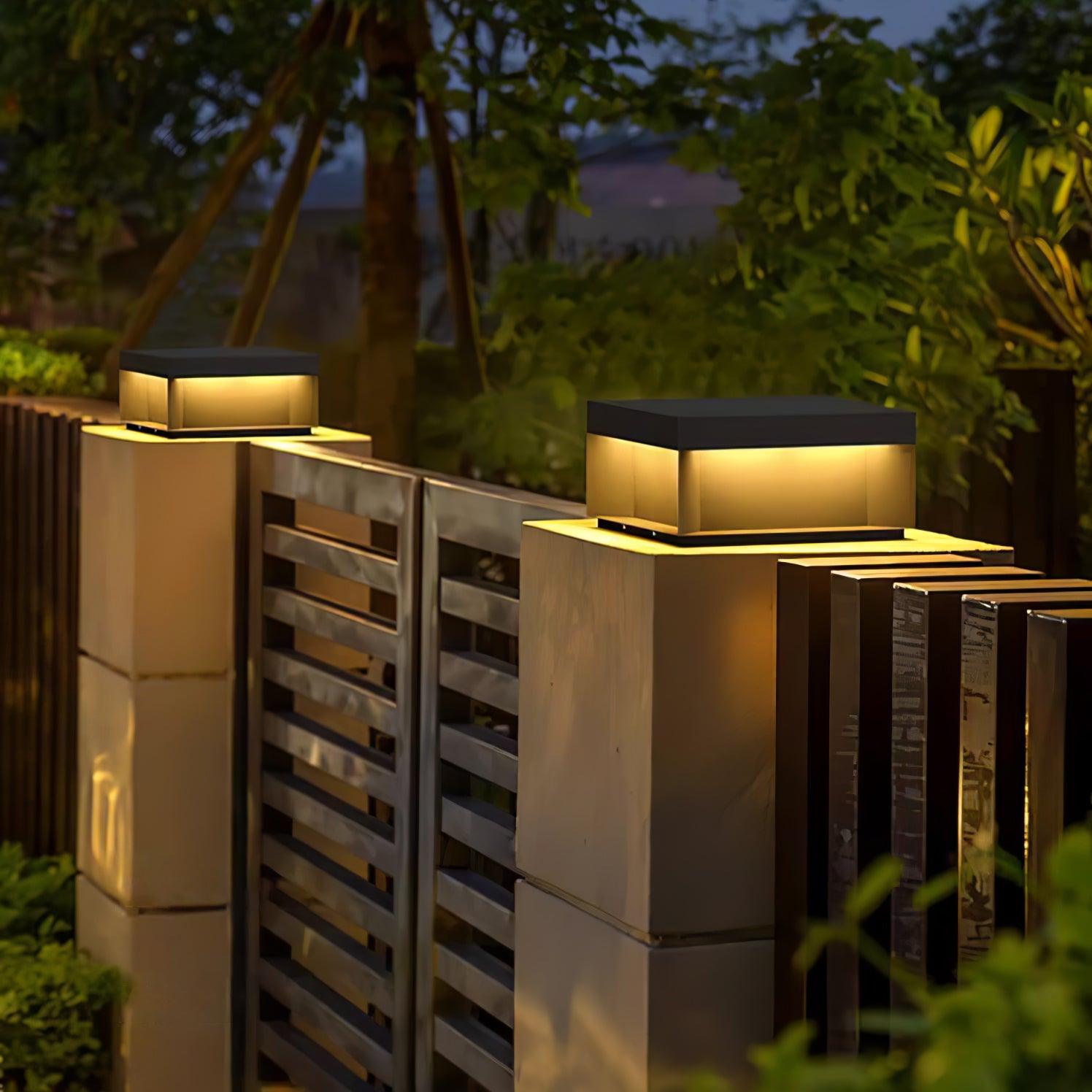 Outdoor Post Light, Black Metal, Frosted Acrylic, LED, IP65