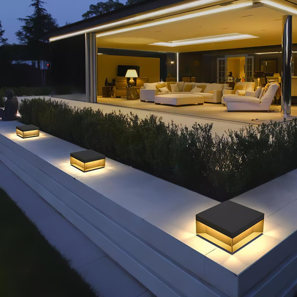 Outdoor Post Light, Black Metal, Frosted Acrylic, LED, IP65