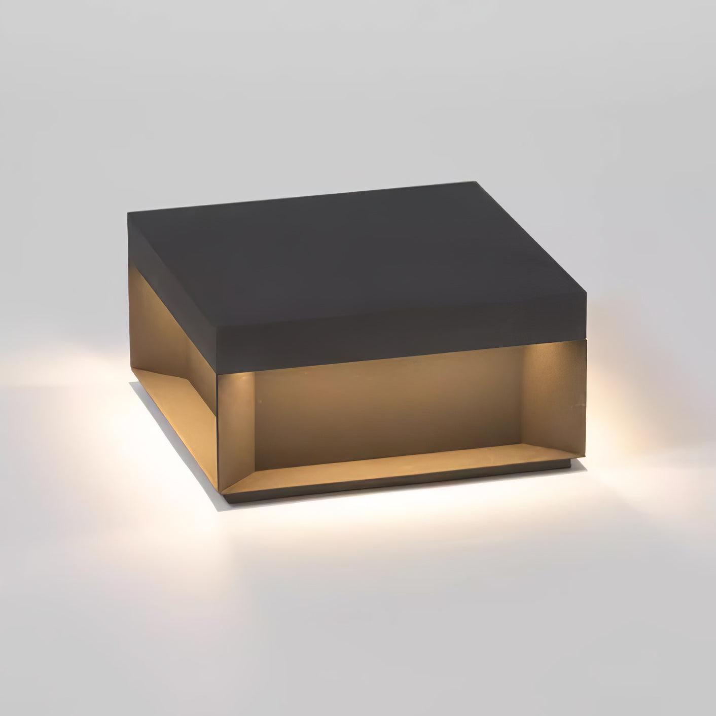 Outdoor Post Light, Black Metal, Frosted Acrylic, LED, IP65