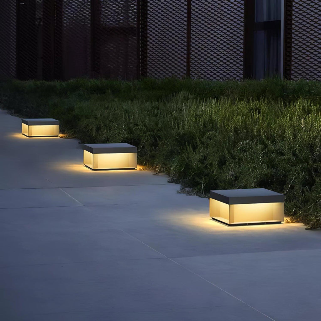 Outdoor Post Light, Black Metal, Frosted Acrylic, LED, IP65
