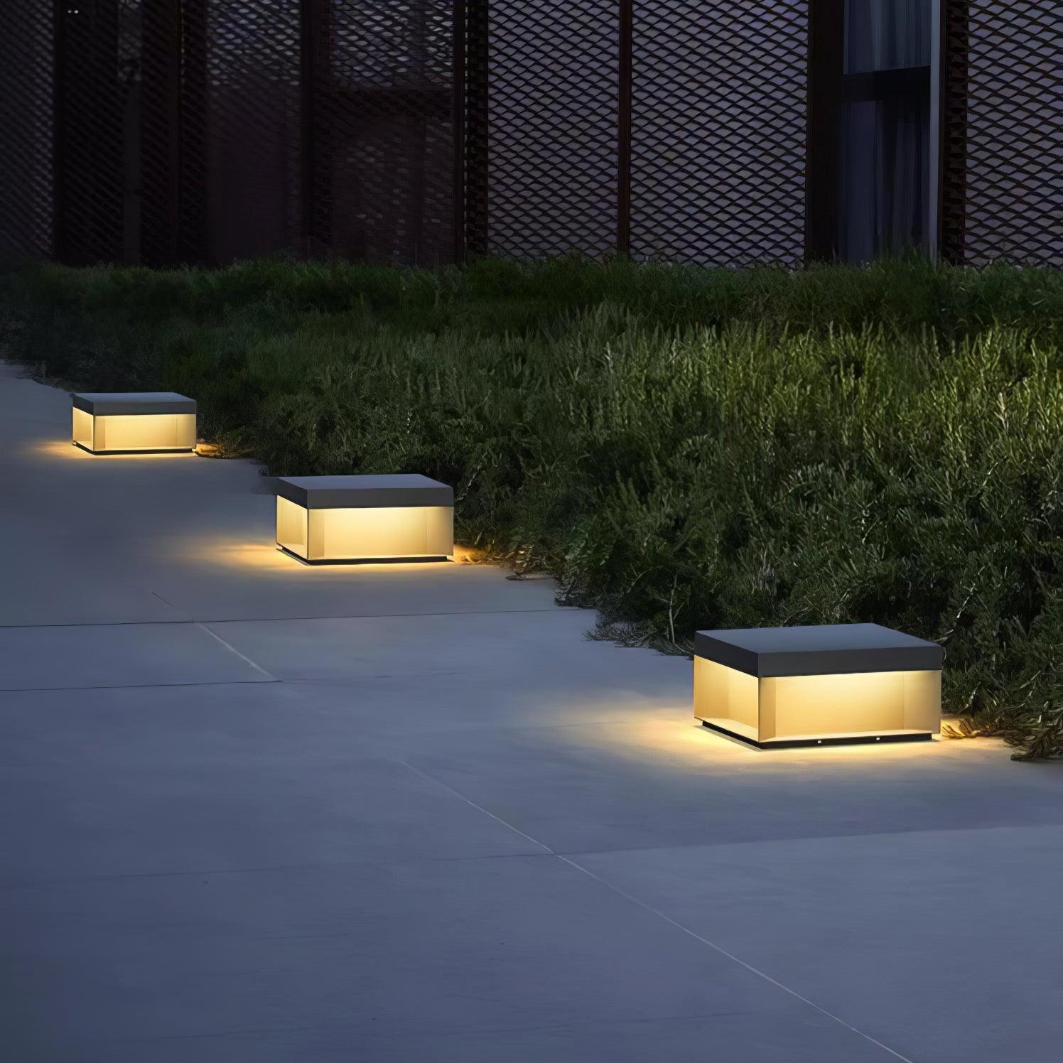 Outdoor Post Light, Black Metal, Frosted Acrylic, LED, IP65