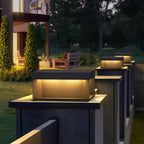 Outdoor Post Light, Black Metal, Frosted Acrylic, LED, IP65