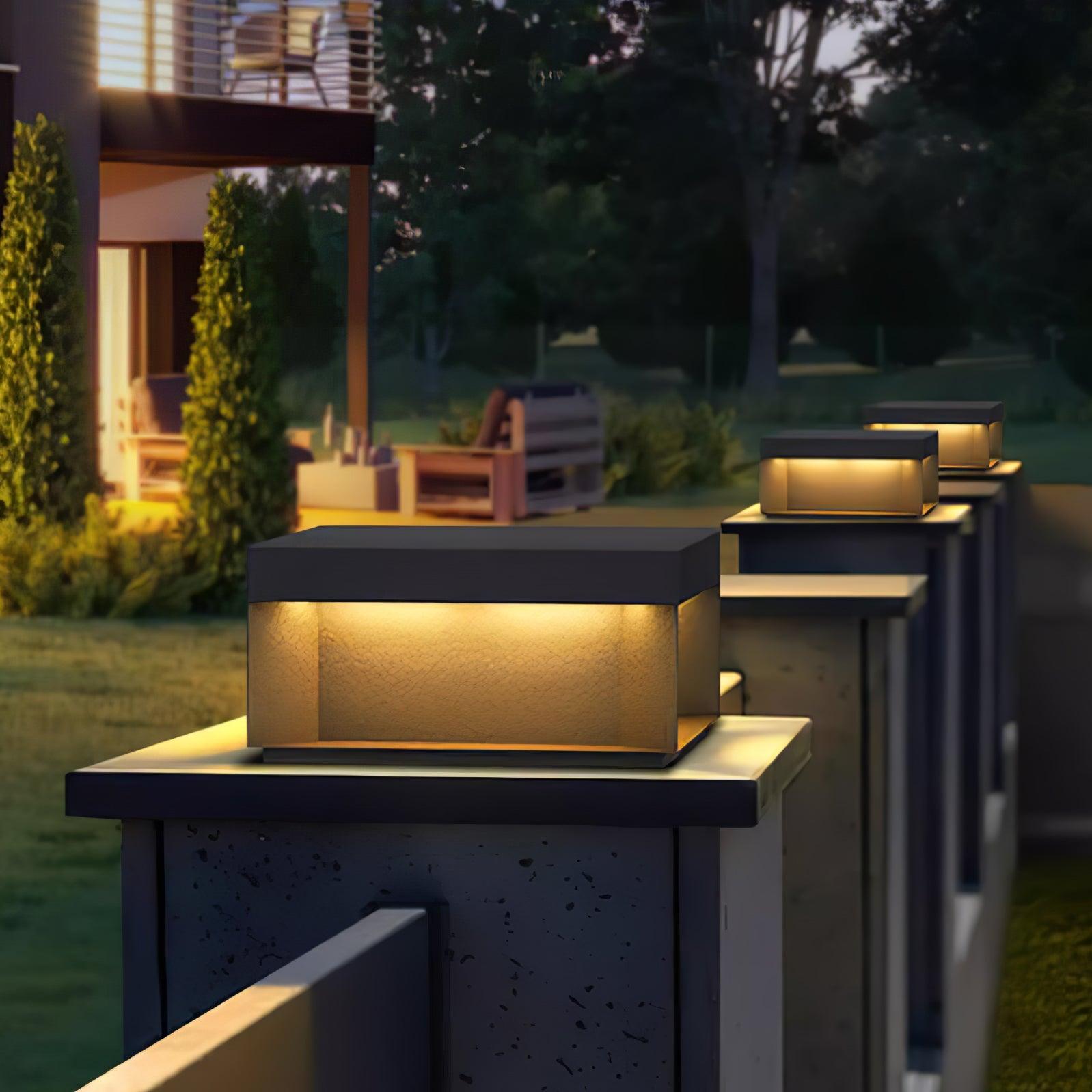 Outdoor Post Light, Black Metal, Frosted Acrylic, LED, IP65