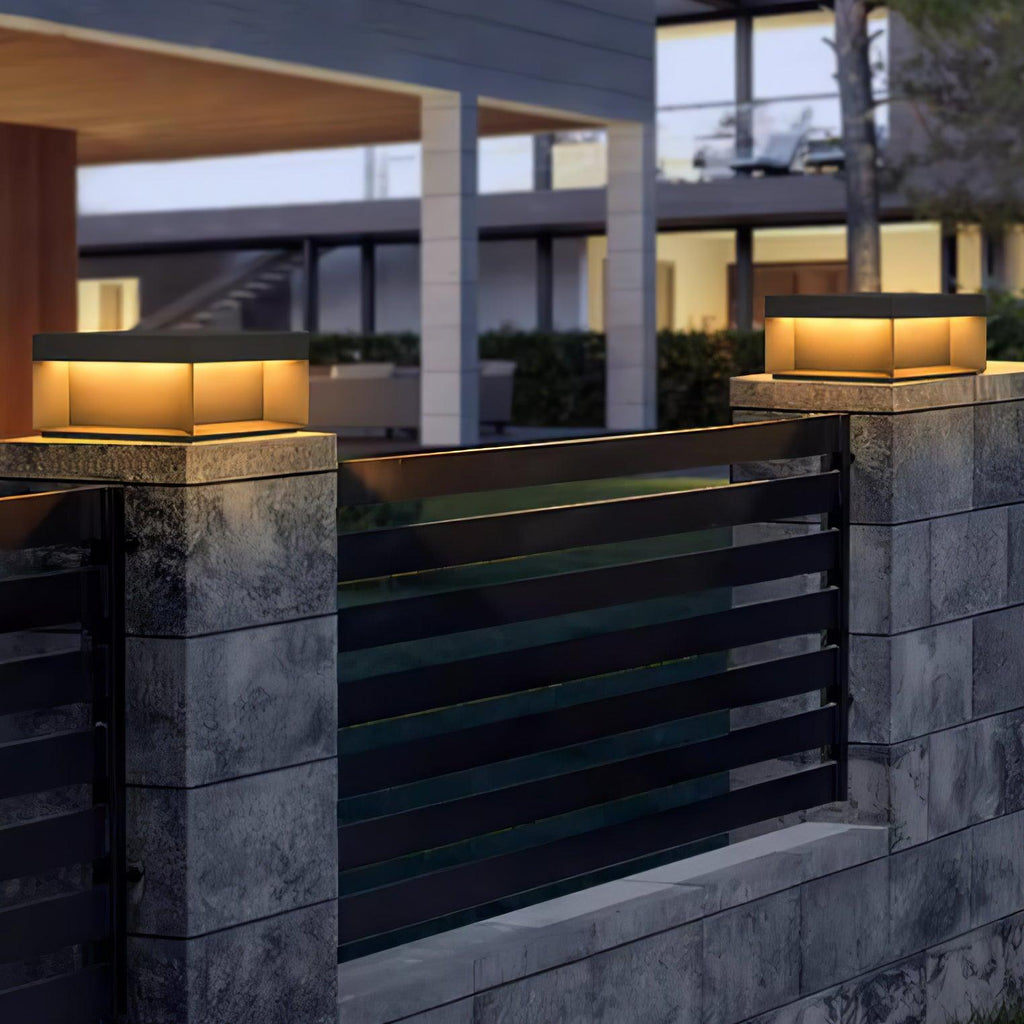 Outdoor Post Light, Black Metal, Frosted Acrylic, LED, IP65
