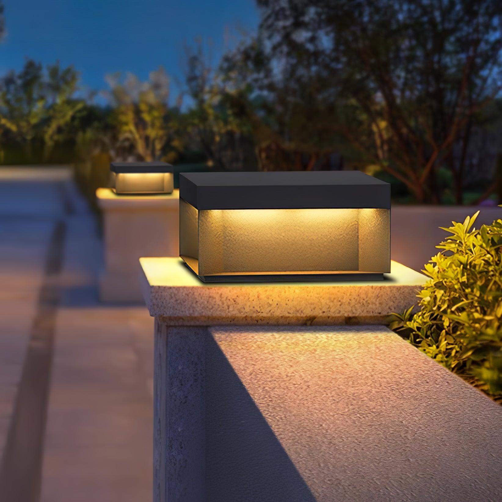 Outdoor Post Light, Black Metal, Frosted Acrylic, LED, IP65