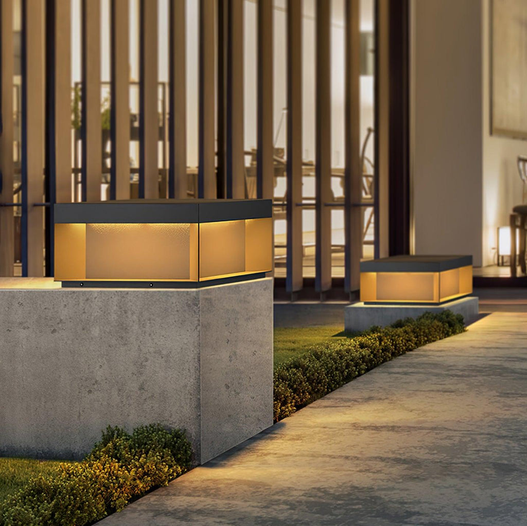 Outdoor Post Light, Black Metal, Frosted Acrylic, LED, IP65