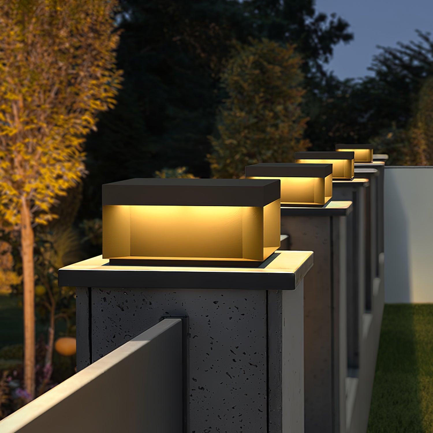 Outdoor Post Light, Black Metal, Frosted Acrylic, LED, IP65