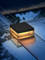 Outdoor Post Light, Black Metal, Frosted Acrylic, LED, IP65