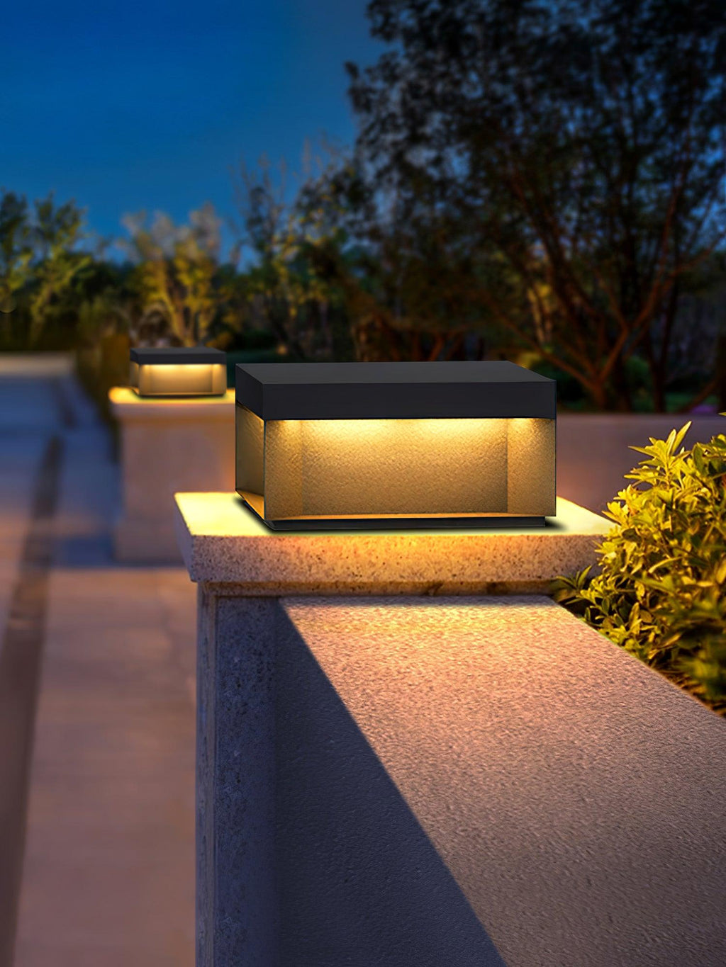 Outdoor Post Light, Black Metal, Frosted Acrylic, LED, IP65