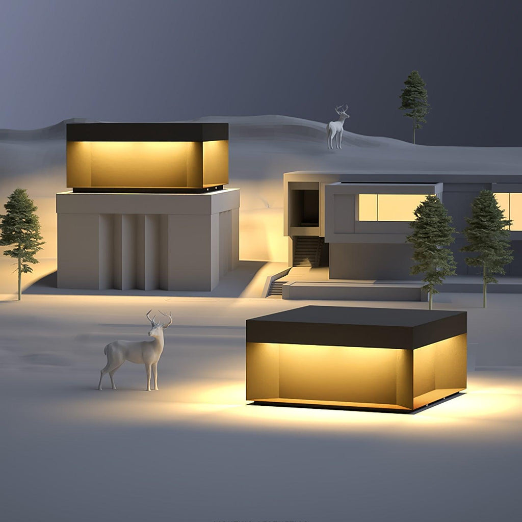 Outdoor Post Light, Black Metal, Frosted Acrylic, LED, IP65