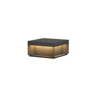 Square black outdoor lamp with soft frosted acrylic glow