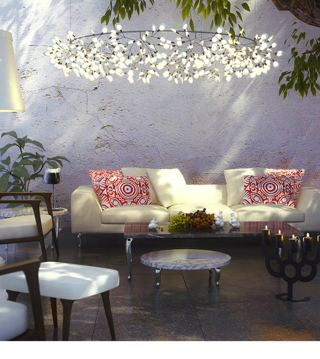 Firefly LED Chandelier, Black Branch Design, Dimmable, 30-135 Heads