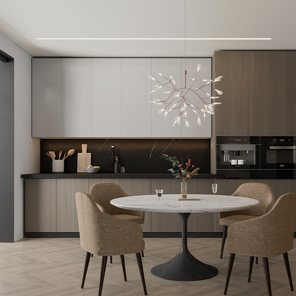 Firefly LED Chandelier, Black Branch Design, Dimmable, 30-135 Heads