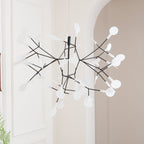 Firefly LED Chandelier, Black Branch Design, Dimmable, 30-135 Heads
