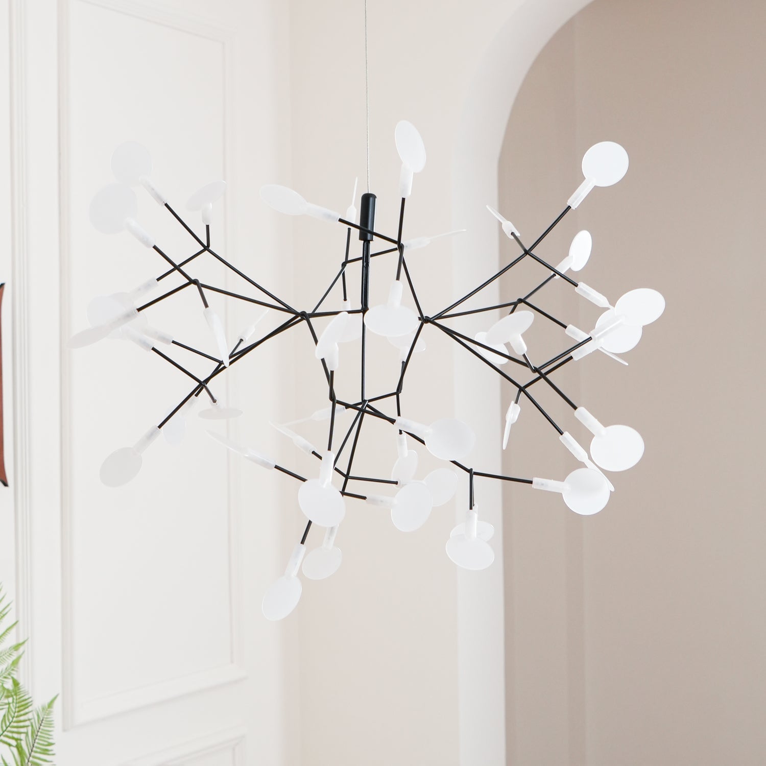 Firefly LED Chandelier, Black Branch Design, Dimmable, 30-135 Heads