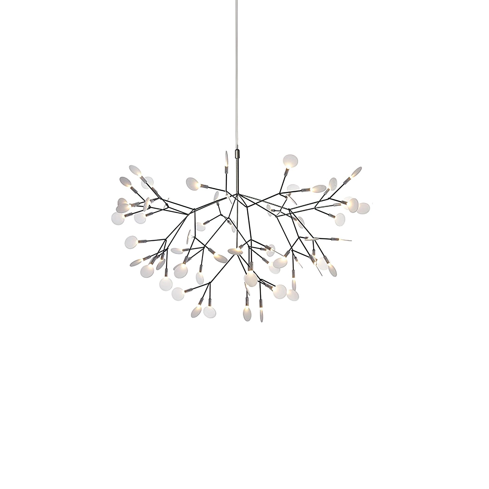 Firefly LED Chandelier, Black Branch Design, Dimmable, 30-135 Heads