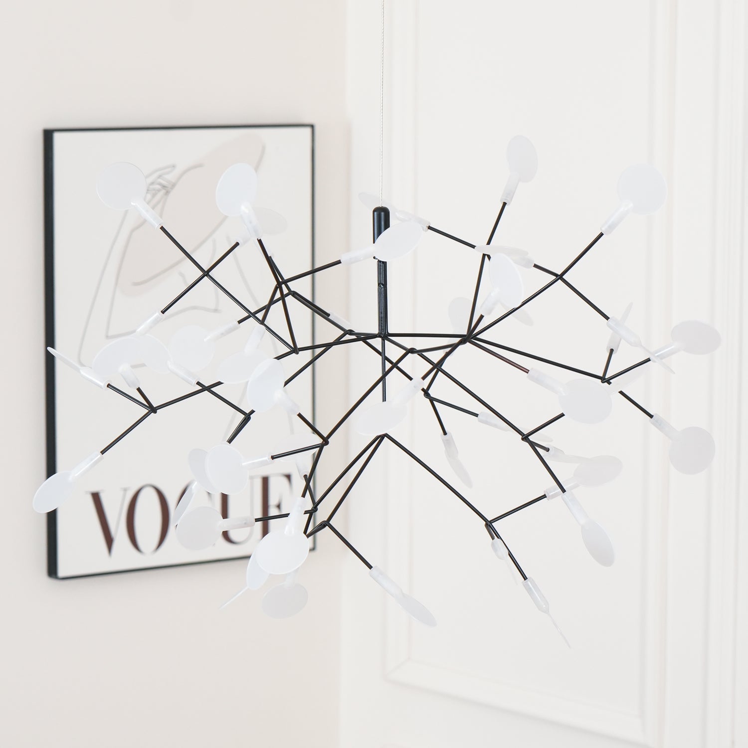 Firefly LED Chandelier, Black Branch Design, Dimmable, 30-135 Heads