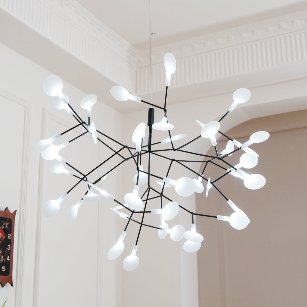 Firefly LED Chandelier, Black Branch Design, Dimmable, 30-135 Heads
