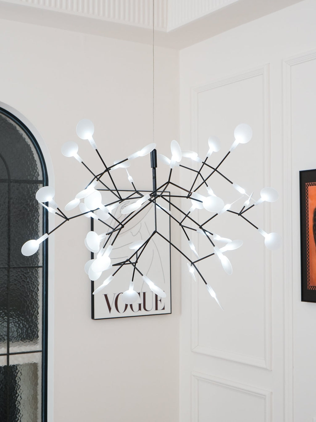 Firefly LED Chandelier, Black Branch Design, Dimmable, 30-135 Heads