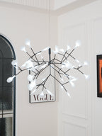 Firefly LED Chandelier, Black Branch Design, Dimmable, 30-135 Heads