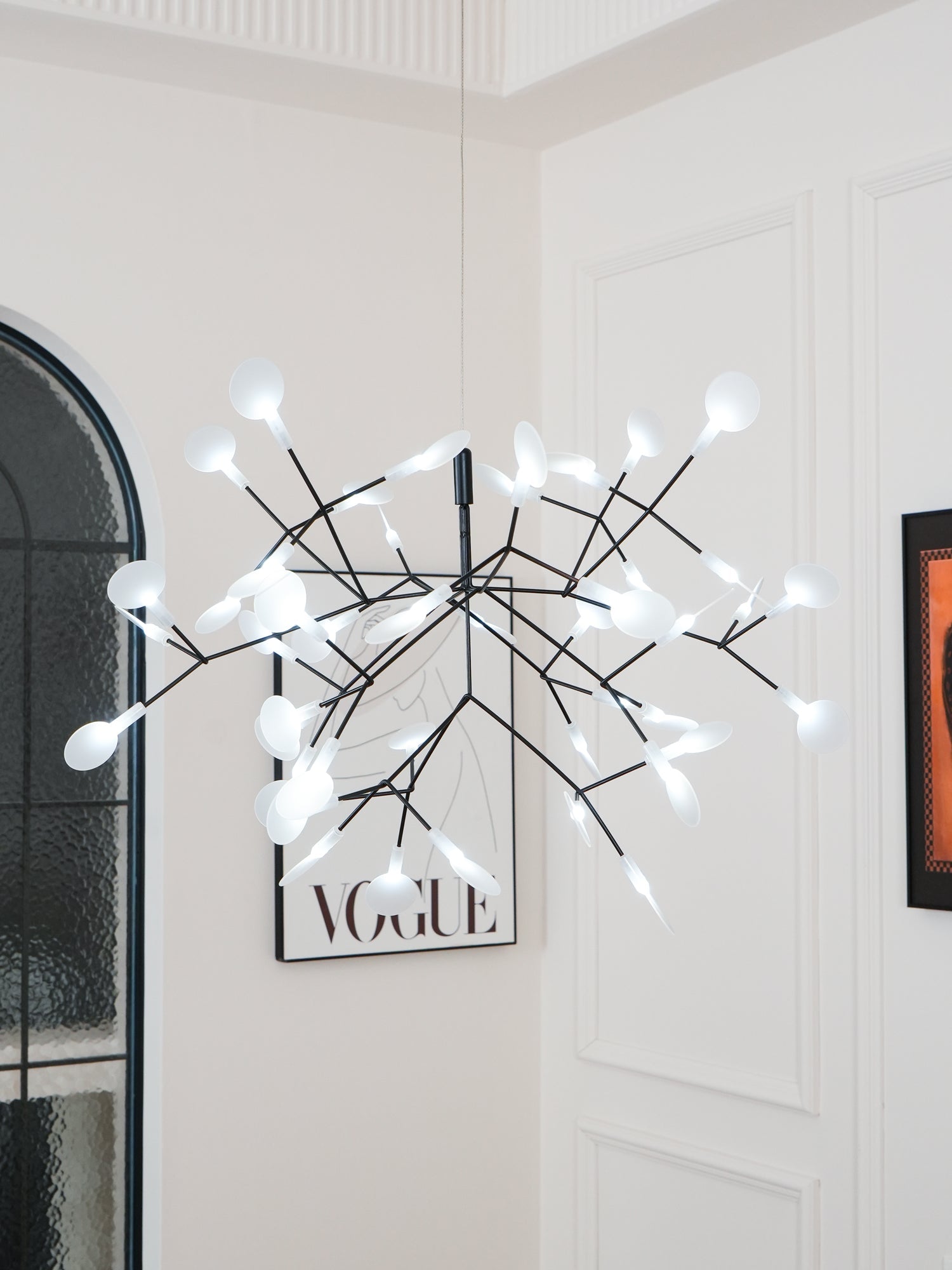 Firefly LED Chandelier, Black Branch Design, Dimmable, 30-135 Heads