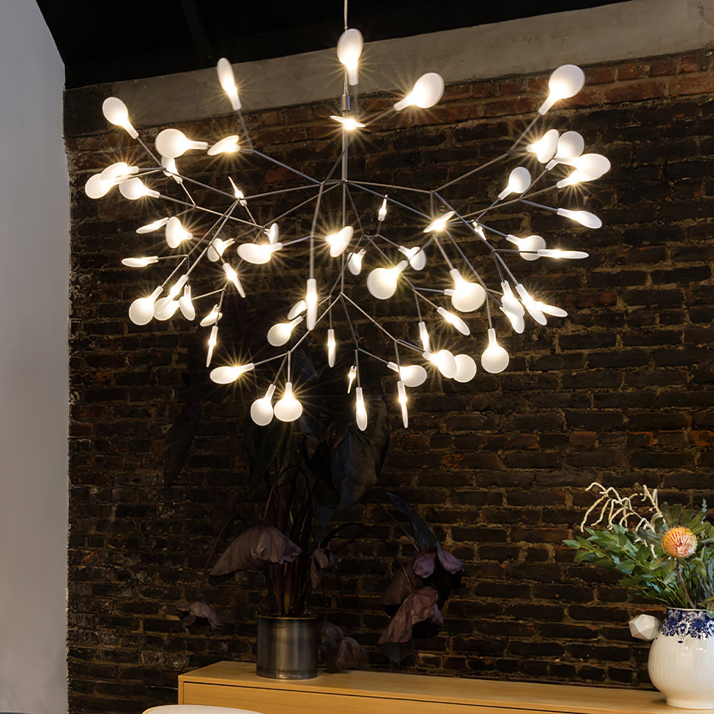Firefly LED Chandelier, Black Branch Design, Dimmable, 30-135 Heads