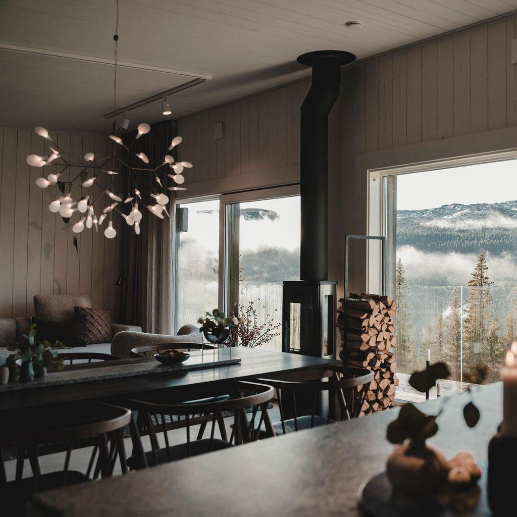 Firefly LED Chandelier, Black Branch Design, Dimmable, 30-135 Heads