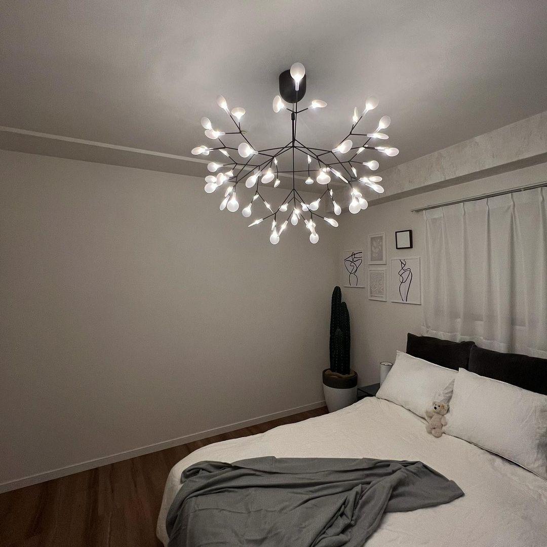 Firefly LED Chandelier, Black Branch Design, Dimmable, 30-135 Heads