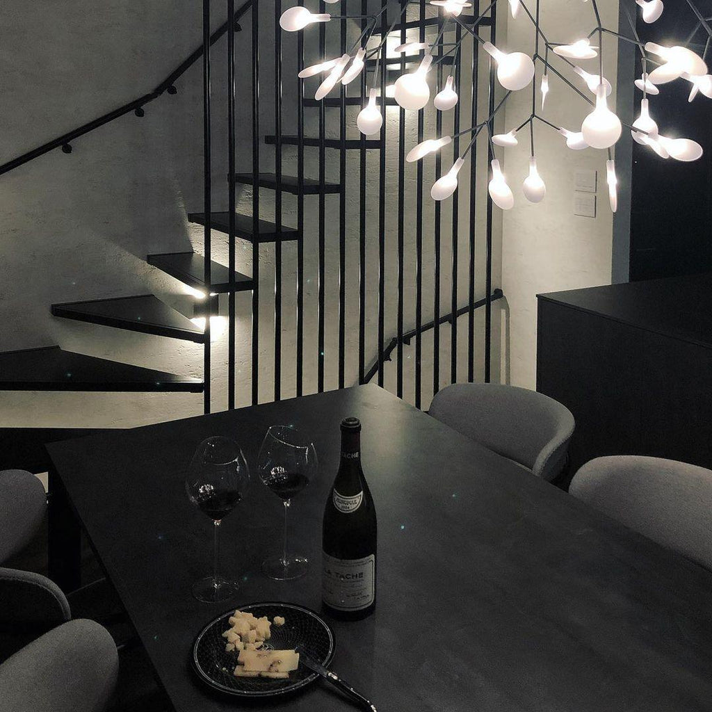 Firefly LED Chandelier, Black Branch Design, Dimmable, 30-135 Heads