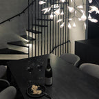 Firefly LED Chandelier, Black Branch Design, Dimmable, 30-135 Heads