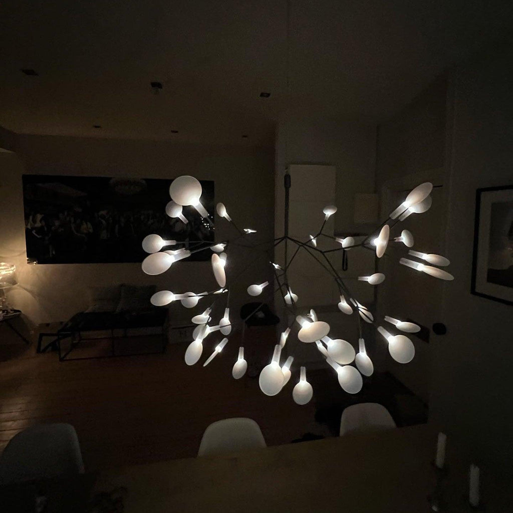 Firefly LED Chandelier, Black Branch Design, Dimmable, 30-135 Heads