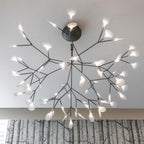 Firefly LED Chandelier, Black Branch Design, Dimmable, 30-135 Heads