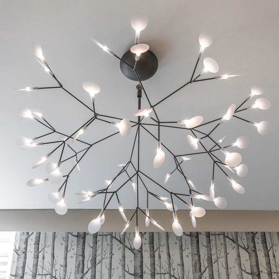 Firefly LED Chandelier, Black Branch Design, Dimmable, 30-135 Heads
