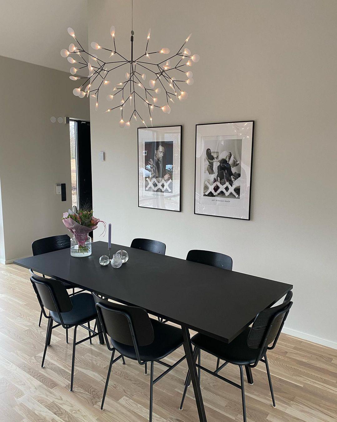 Firefly LED Chandelier, Black Branch Design, Dimmable, 30-135 Heads