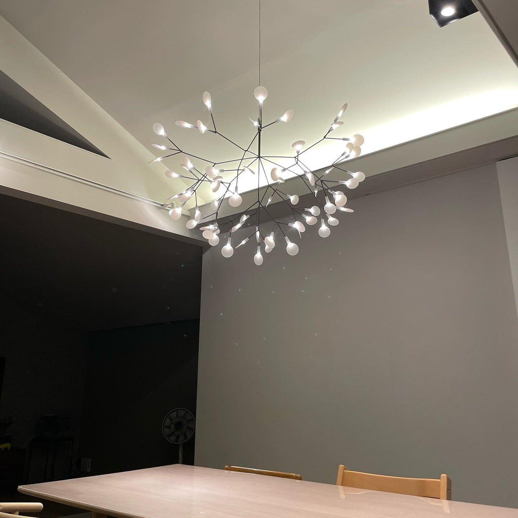 Firefly LED Chandelier, Black Branch Design, Dimmable, 30-135 Heads
