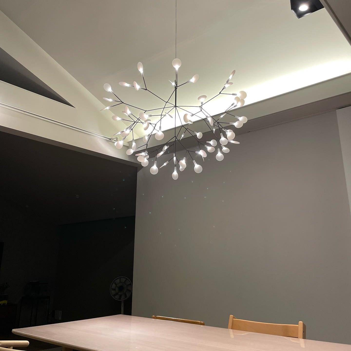 Firefly LED Chandelier, Black Branch Design, Dimmable, 30-135 Heads