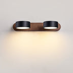 Black travertine wall sconce with three rotating light heads