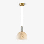 Clérachic alabaster pendant light on white, cropped slightly tighter to the dome shade than the wider studio shot.