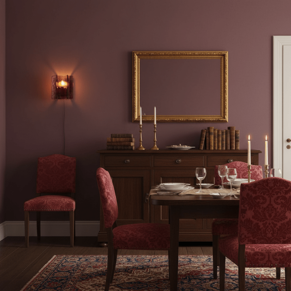 Brass wall light casting refracted red glow across a surface