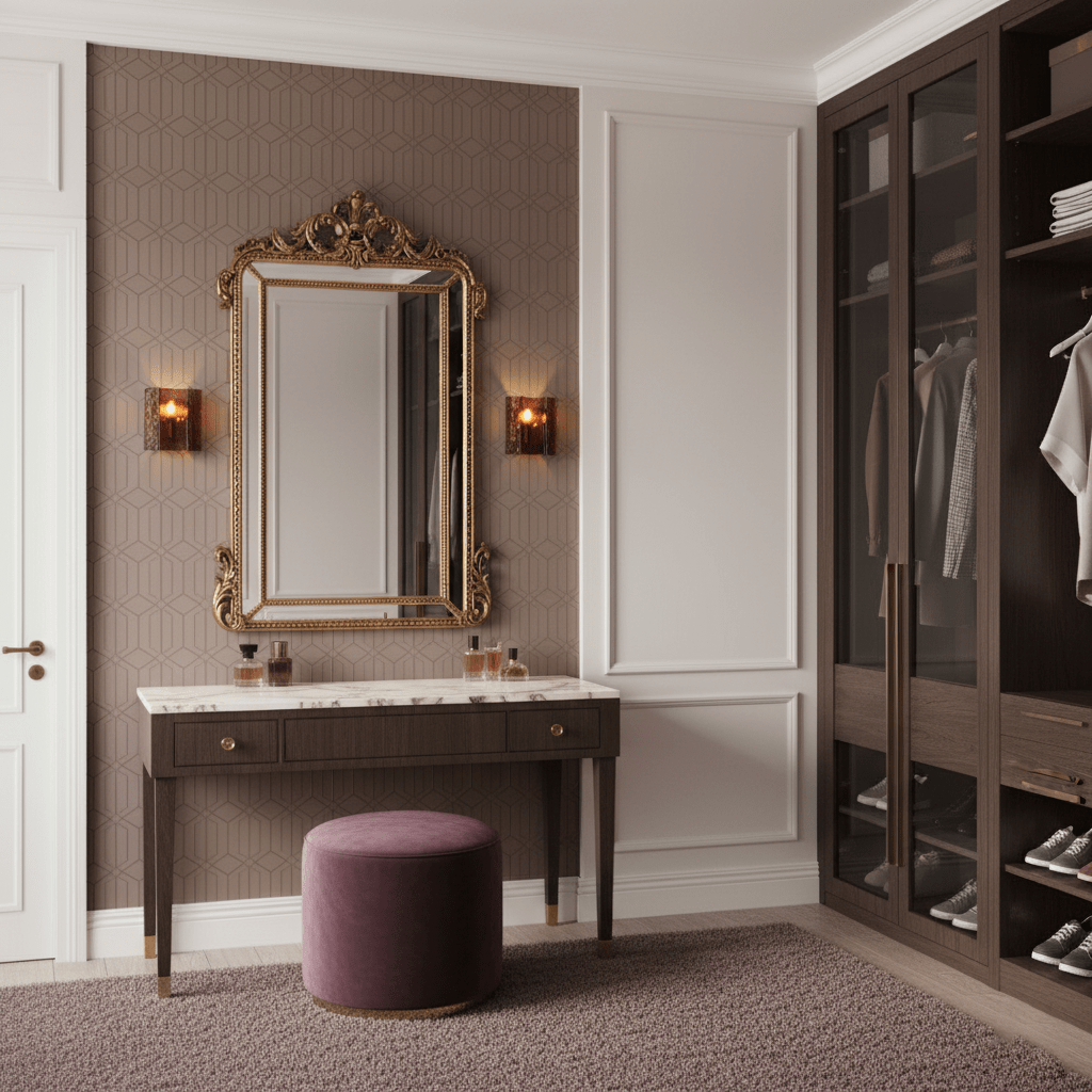 Brass wall sconce angled to show clear glass refracting panels