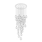 Pendant Light, Ceramic Flower Shades, Brass & White, G9 LED